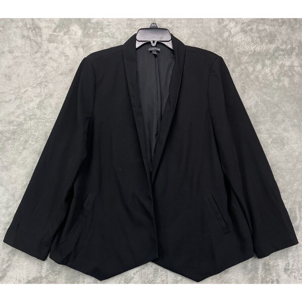 Eileen Fisher  Women's Open‎ Front Blazer Large Black